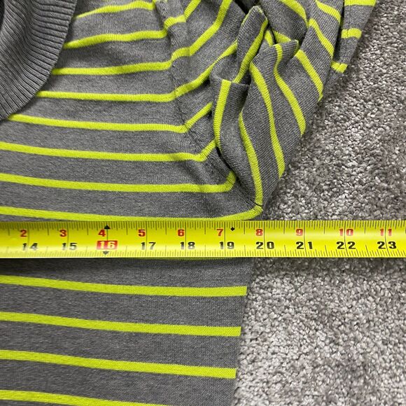 One A Sweater Womens Large Gray Yellow Striped Cowl Neck Long Sleeve Knit Casual - Picture 12 of 12